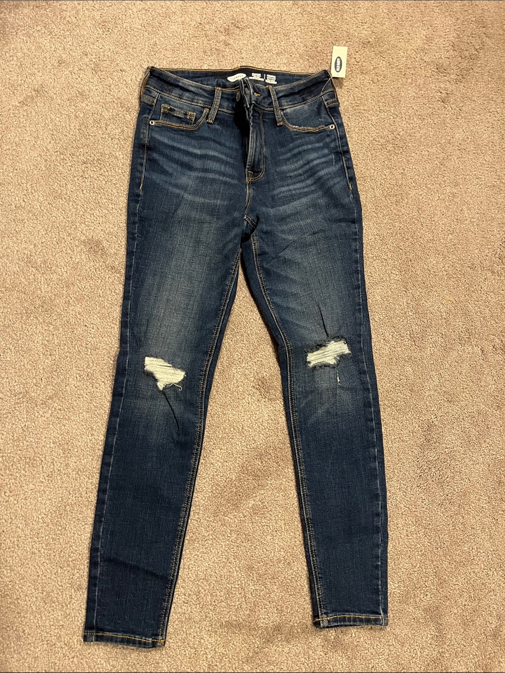 Dark Blue Women's Distressed Skinny Jeans